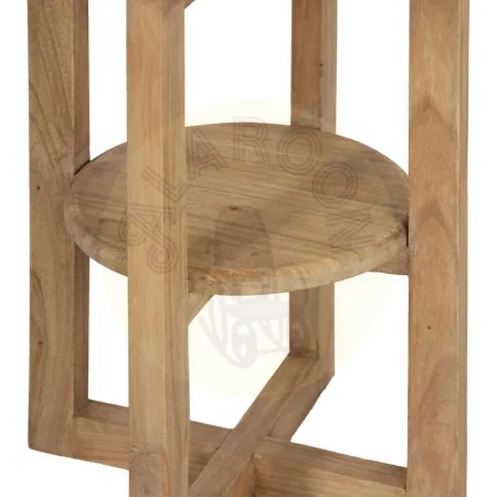 Mesa auxiliar natural en madera de mindi 40x40x55cm - Ixia - 613024IX - foto-secundaria-5