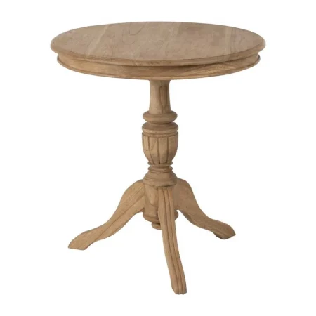 Mesa auxiliar para salón en madera de mindi acabado natural 70x70x77cm - Ixia - 613027IX - foto-blanco