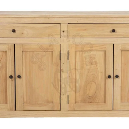 Aparador natural de madera mindi con cajones y puertas 140x40x82cm - Ixia - 613030IX - foto-secundaria-3
