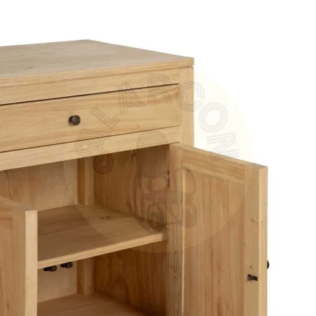 Aparador natural de madera mindi con cajones y puertas 140x40x82cm - Ixia - 613030IX - foto-secundaria-4