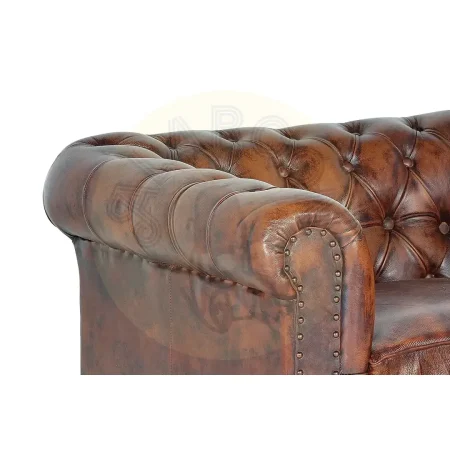 Sillón Chester Lurim piel marrón capitoné madera asiento acolchado 96x82x70cm - Giner y Colomer - 6130GYC - foto-secundaria-4