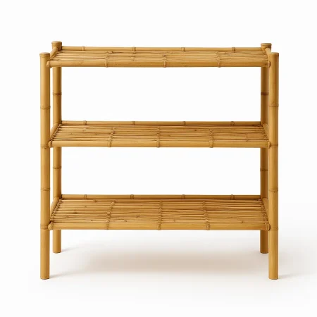 Estantería de bambú natural con baldas de 33cm 80x40x80cm - Ixia - 613182IX - foto-blanco