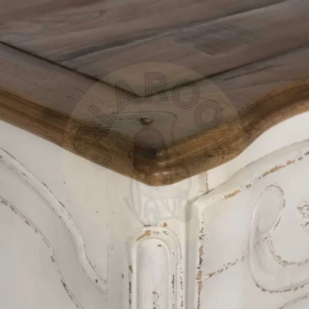 Cómoda de madera de mindi para dormitorio con cajones y patas 11cm 130x45x85cm - Ixia - 613230IX - foto-secundaria-2
