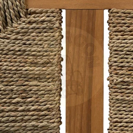 Banco de madera de teka con asiento de mendong color natural 110x40x46cm - Ixia - 613263IX - foto-secundaria-3