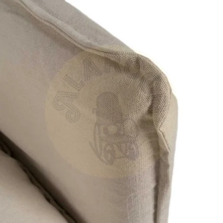 Sofá 2 plazas crema en tejido lino y algodón desenfundable estructura madera de pino relleno foam y pluma patas negras 160x95x85cm - Ixia - 613264IX - foto-secundaria-8