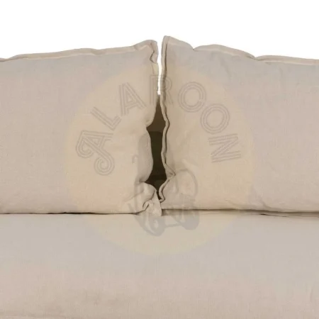 Sofá 3 plazas crema desenfundable en tejido lino y algodón estructura madera de pino patas negras 200x95x85cm - Ixia - 613265IX - foto-secundaria-5