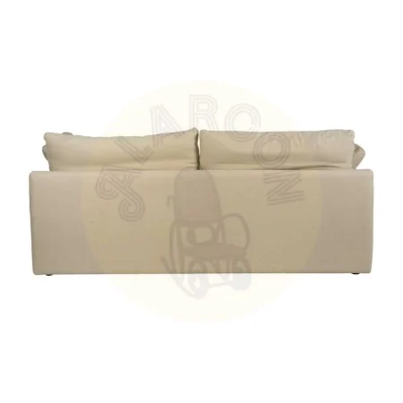 Sofá 3 plazas beige tapizado en tejido lino y algodón desenfundable relleno foam y pluma patas negras 212x100x83cm - Ixia - 613267IX - foto-secundaria-2