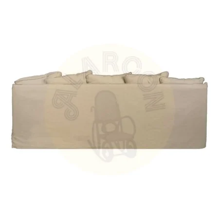 Sofá 3 plazas tapizado lino y algodón beige desenfundable con patas negras y cojines incluidos 216x94x93cm - Ixia - 613268IX - foto-secundaria-1