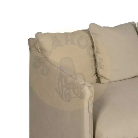 Sofá 3 plazas tapizado lino y algodón beige desenfundable con patas negras y cojines incluidos 216x94x93cm - Ixia - 613268IX - foto-secundaria-2
