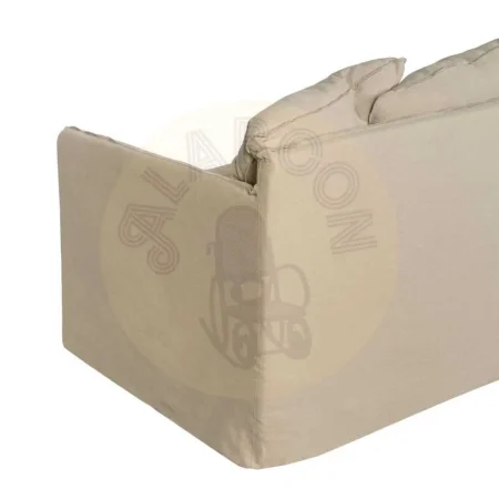 Sofá 3 plazas tapizado lino y algodón beige desenfundable con patas negras y cojines incluidos 216x94x93cm - Ixia - 613268IX - foto-secundaria-6