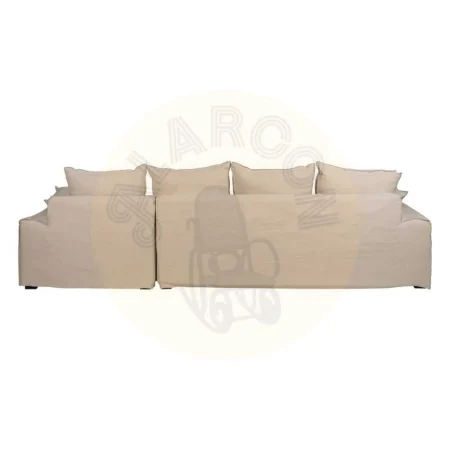 Chaise longue derecha desenfundable en tejido crema estructura madera de pino relleno foam y pluma patas negras 300x161x90cm - Ixia - 613269IX - foto-secundaria-2