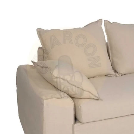 Chaise longue derecha desenfundable en tejido crema estructura madera de pino relleno foam y pluma patas negras 300x161x90cm - Ixia - 613269IX - foto-secundaria-3