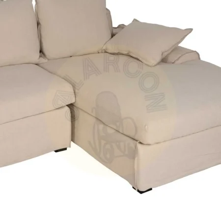 Chaise longue derecha desenfundable en tejido crema estructura madera de pino relleno foam y pluma patas negras 300x161x90cm - Ixia - 613269IX - foto-secundaria-4