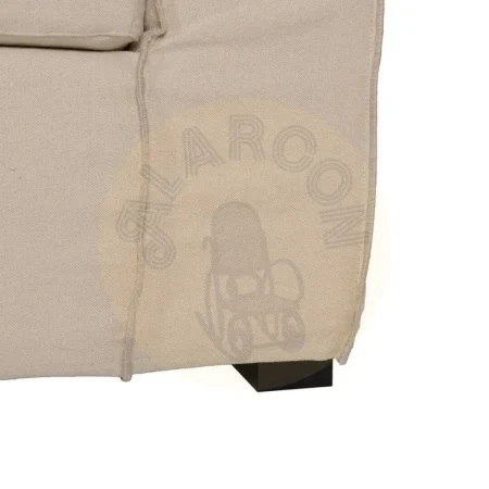 Chaise longue izquierda crema tejido lino y algodón estructura madera de pino desenfundable relleno espuma y pluma patas negras 300x161x90cm - Ixia - 613270IX - foto-secundaria-13