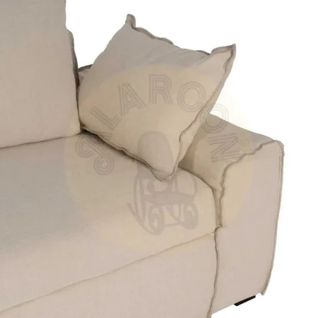 Chaise longue izquierda crema tejido lino y algodón estructura madera de pino desenfundable relleno espuma y pluma patas negras 300x161x90cm - Ixia - 613270IX - foto-secundaria-6
