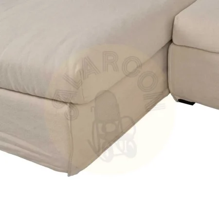 Chaise longue izquierda crema tejido lino y algodón estructura madera de pino desenfundable relleno espuma y pluma patas negras 300x161x90cm - Ixia - 613270IX - foto-secundaria-7