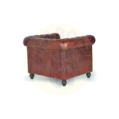 Sillón Teval Chester en piel vacuno marrón capitoné 96x85x72cm - Giner y Colomer - 6132GYC - foto-secundaria-2