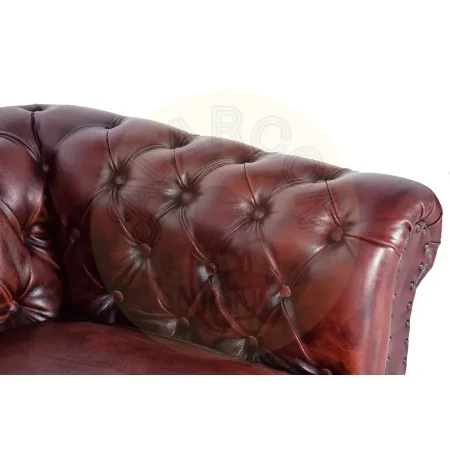 Sillón Teval Chester en piel vacuno marrón capitoné 96x85x72cm - Giner y Colomer - 6132GYC - foto-secundaria-3