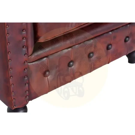 Sillón Teval Chester en piel vacuno marrón capitoné 96x85x72cm - Giner y Colomer - 6132GYC - foto-secundaria-4