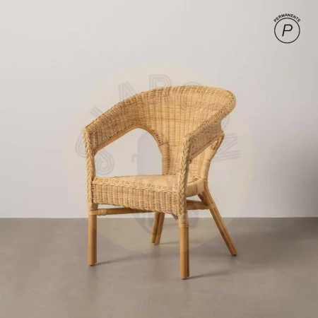 Silla natural de ratán apilable para salón 60x58x80cm - Ixia - 613346IX - foto-secundaria-12