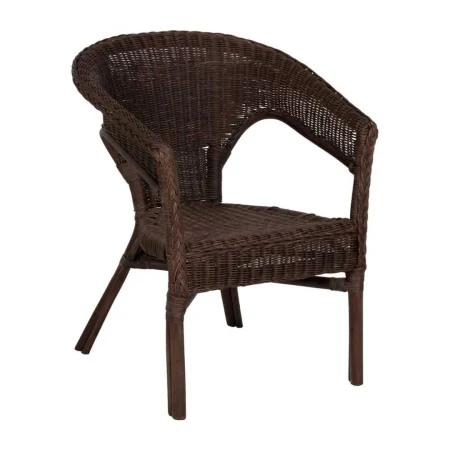 Silla apilable de ratán marrón 60x62x78cm - Ixia - 613348IX - foto-blanco