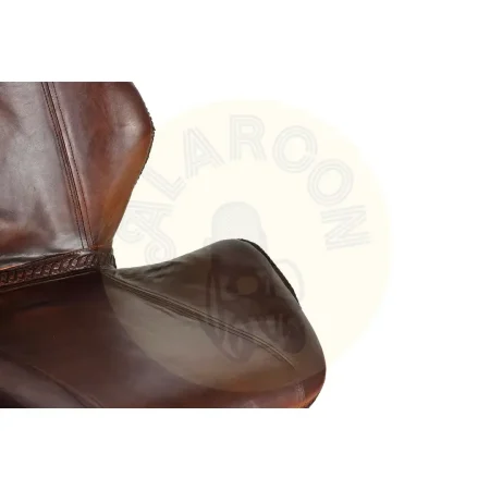 Taburete Korin en piel de vacuno y estructura metálica asiento acolchado marrón 49x50x102cm - Giner y Colomer - 6133GYC - foto-secundaria-5