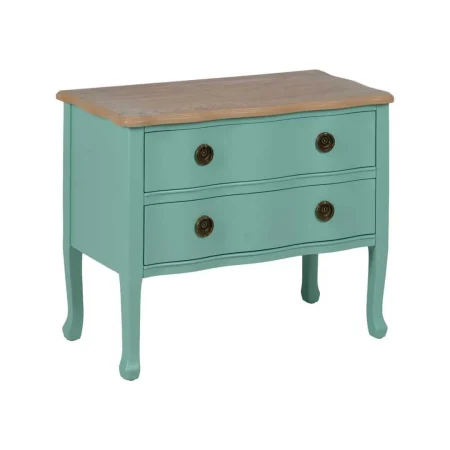 Mesita turquesa de madera con cajones 80x38x65.50cm - Ixia - 613460IX - foto-blanco