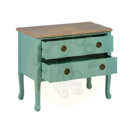 Mesita turquesa de madera con cajones 80x38x65.50cm - Ixia - 613460IX - foto-secundaria-1