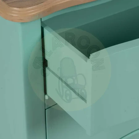 Mesita turquesa de madera con cajones 80x38x65.50cm - Ixia - 613460IX - foto-secundaria-3
