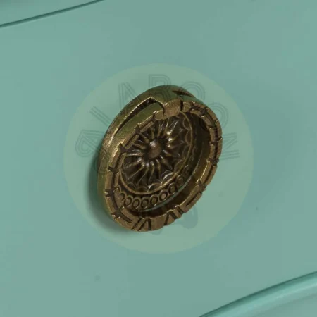 Mesita turquesa de madera con cajones 80x38x65.50cm - Ixia - 613460IX - foto-secundaria-4