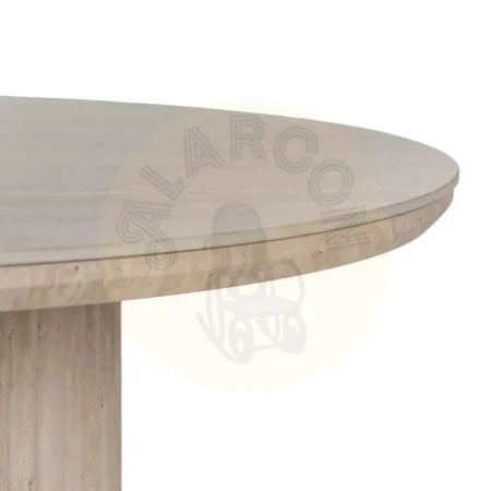 Mesa de centro beige con sobre de piedra sinterizada y patas en MDF y papel 70x70x38.50cm - Ixia - 613515IX - foto-secundaria-3
