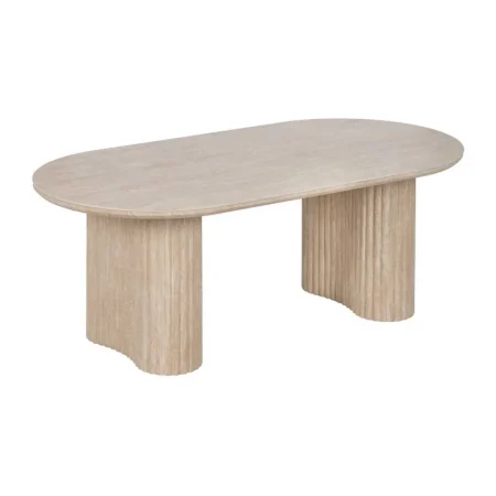 Mesa de centro beige con sobre de piedra sinterizada y patas en MDF 120x60x46cm - Ixia - 613516IX - foto-blanco
