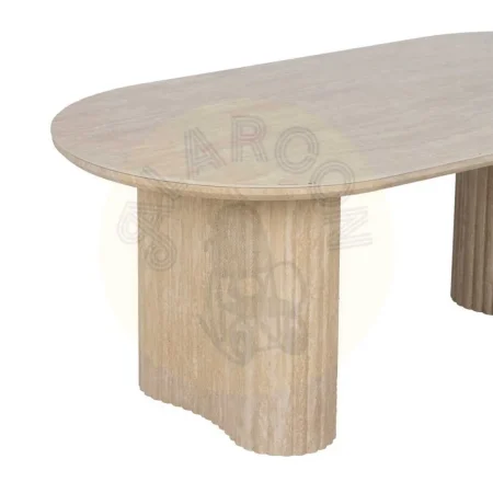 Mesa de centro beige con sobre de piedra sinterizada y patas en MDF 120x60x46cm - Ixia - 613516IX - foto-secundaria-4