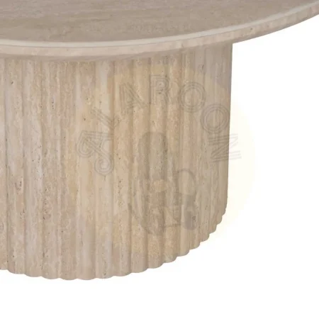 Mesa de centro beige piedra con sobre de piedra sinterizada y patas en MDF 90x90x45cm - Ixia - 613517IX - foto-secundaria-6