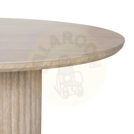 Mesa de comedor beige piedra con sobre de piedra sinterizada y patas en MDF y papel 180x90x76cm - Ixia - 613520IX - foto-secundaria-3