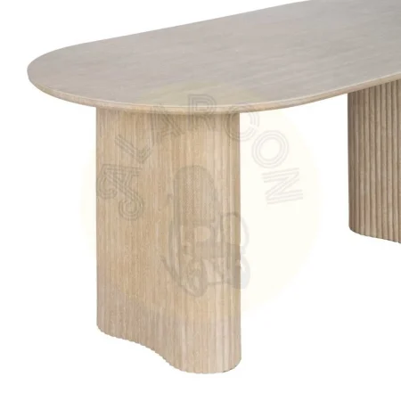 Mesa de comedor beige piedra con sobre de piedra sinterizada y patas en MDF y papel 180x90x76cm - Ixia - 613520IX - foto-secundaria-4