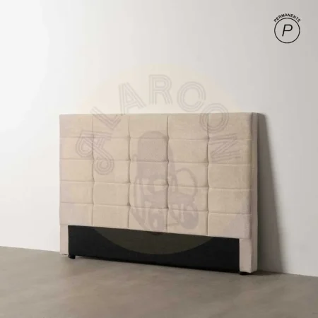 Cabecero beige tapizado en tejido con relleno de foam y estructura en madera contrachapada 160x8x100cm - Ixia - 613521IX - foto-secundaria-4