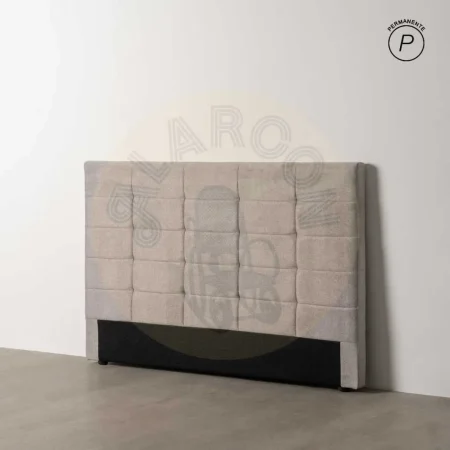Cabecero tapizado en tejido gris con relleno de foam y estructura de madera contrachapada 160x8x100cm - Ixia - 613523IX - foto-secundaria-4