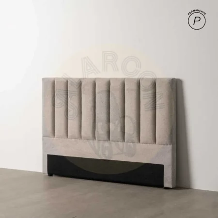 Cabecero tapizado gris en tejido 95% poliéster 5% nylon con relleno de espuma y estructura en madera contrachapada 160x8x100cm - Ixia - 613527IX - foto-secundaria-4