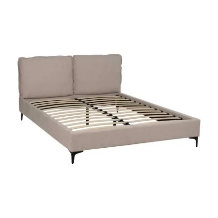 Cama tapizada beige en tejido poliéster y nylon con relleno de espuma y estructura en madera contrachapada 163x215x93cm - Ixia - 613529IX - foto-blanco
