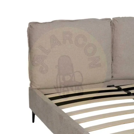 Cama tapizada beige en tejido poliéster y nylon con relleno de espuma y estructura en madera contrachapada 163x215x93cm - Ixia - 613529IX - foto-secundaria-1