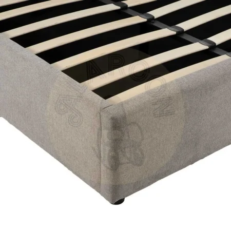 Cama tapizada gris para colchón con estructura de madera contrachapada y relleno de foam 191x212x113cm - Ixia - 613532IX - foto-secundaria-4