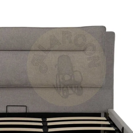 Cama tapizada gris para colchón con estructura de madera contrachapada y relleno de foam 191x212x113cm - Ixia - 613532IX - foto-secundaria-5