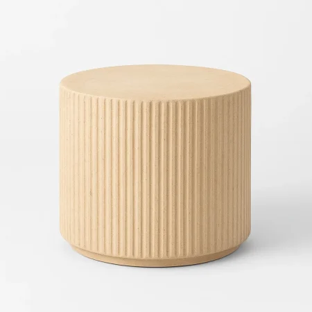 Mesa de centro beige en magnesio 67x67x46cm - Ixia - 613553IX - foto-blanco