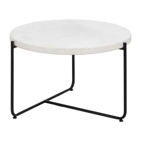 Mesa centro beige y negro en magnesio 68x68x44cm - Ixia - 613558IX - foto-blanco