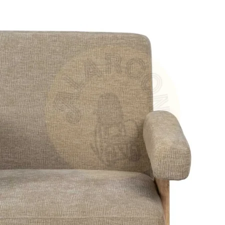 Sillón beige tapizado en tejido poliéster con estructura en plywood y patas en madera de caucho 74x76x85cm - Ixia - 613614IX - foto-secundaria-3