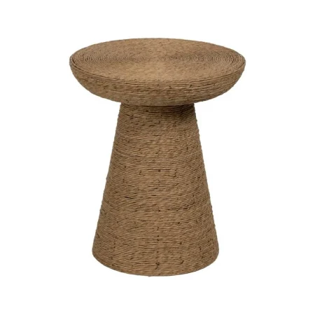 Mesa auxiliar para salón de cuerda y fibra natural estilo ratán 49x49x58cm - Ixia - 613622IX - foto-blanco