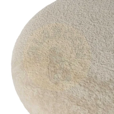 Puf beige tejido 100% poliéster con estructura de madera de pino y contrachapada y relleno de espuma 41x41x43cm - Ixia - 613640IX - foto-secundaria-1