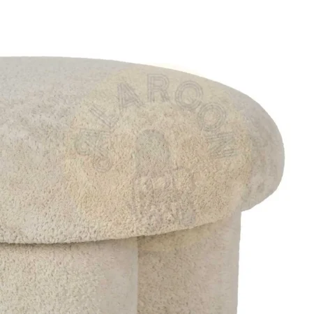 Puf beige tejido 100% poliéster con estructura de madera de pino y contrachapada y relleno de espuma 41x41x43cm - Ixia - 613640IX - foto-secundaria-3