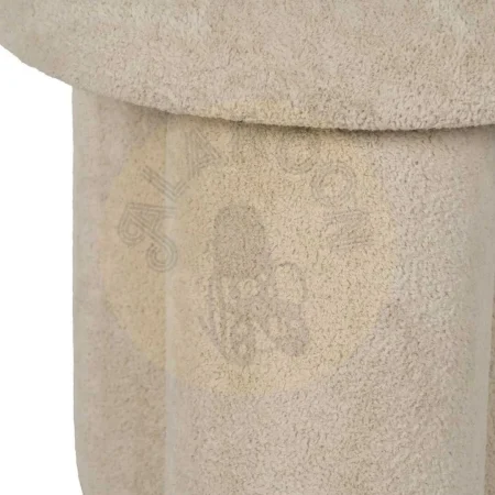 Puf beige tejido 100% poliéster con estructura de madera de pino y contrachapada y relleno de espuma 41x41x43cm - Ixia - 613640IX - foto-secundaria-4